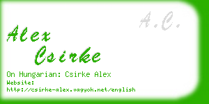 alex csirke business card